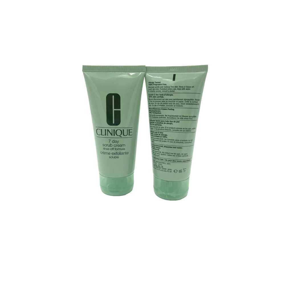 Clinique 7 Day Scrub Cream Rinse-Off Formula Deluxe 2.5 oz / 75 ml x 2‎